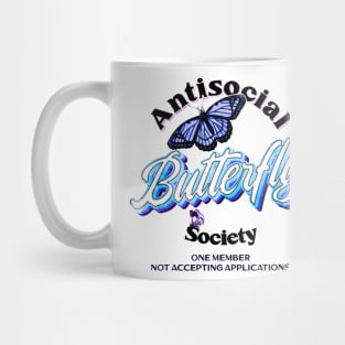 Antisocial Butterfly Society Funny Loner Design Mug